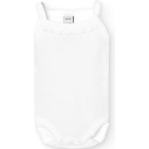 BABIDU Babybody met dunne bandjes, 100% katoen, zacht en ademend, babyrompertje met ruches, comfortabele eerste kleding, mouwloze body, perfect voor de zomer