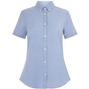 VELILLA 405025S Oxford overhemd voor dames, elastisch, korte mouwen, lichtblauw, maat S, Lichtblauw, S