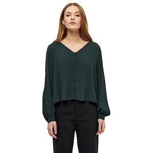 Minus Liliana V-hals Shirt Jungle Groen, Jungle Groen, 44