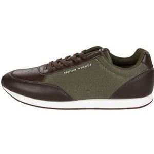 Tommy Hilfiger Heren Lo Runner Mix Fm0fm05284 Low Top, Bruine Cacao, 44 EU