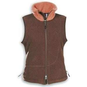 Fleece vest, maat 38, donkerbruin/hooranje (d. bruin/h. oranje)