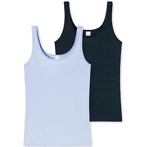 Schiesser Dames 2 Pack Top Top Onderhemd Modal Essentials ondergoed, blauw/lila, 38, Blau/Flieder, 38