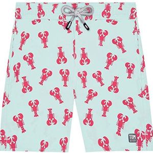 Tom & Teddy Zwemshorts Light Blue & Berry Lobster in maat M voor volwassenen - hoogwaardige badmode geïnspireerd op de Australische strandlifestyle voor vader en zoon, blauw, M