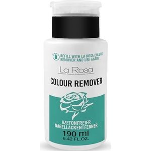 LaRosa Nagellakremover zonder Aceton 190ml met Gemakkelijke Pompdispenser – Acetonvrije Nagellak Remover – COLOUR REMOVER LIQUID – Precieze en Zuinig in Gebruik
