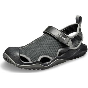 Crocs Swiftwater Mesh Deck sandalen voor heren, Zwart, 11 UK