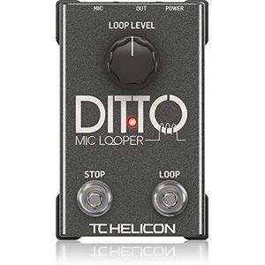 TC Helicon DITTO MIC LOOPER, gemakkelijk te gebruiken looper-pedaal met twee knoppen voor zang en akoestische instrumenten