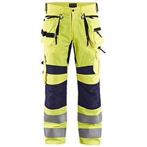 Blaklader 199518313389C146 broek met hoge zichtbaarheid met stretch, geel/marineblauw, maat C146