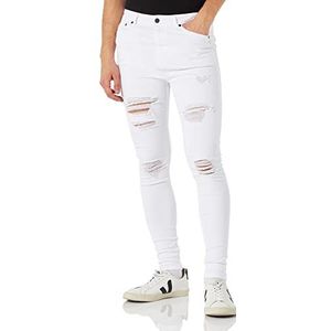 Gianni Kavanagh Witte Core destroyed jeans voor heren, Wit, XXL