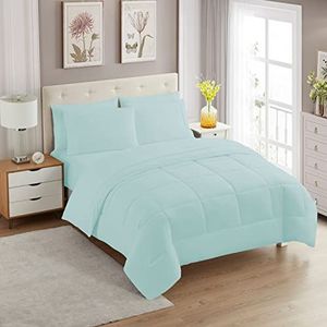 Sweet Home Collection Ultra Soft Down Alternatieve Set & Luxe Lakens, Polyester, Aqua, Twin XL