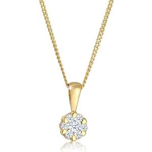 Diamore Dames Ketting Met Hanger, 45 cm, 585 Geelgoud Diamant, 0,15 Karaat Goud