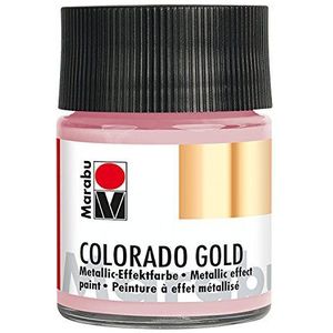Marabu Colorado Gold 12640005734 Metallic effectverf, roségoud 50 ml, op waterbasis, lichtecht, weerbestendig, sneldrogend, voor het penseel en stippen op absorberende ondergronden