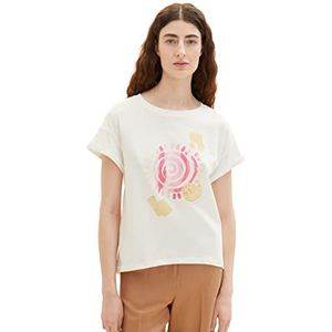 TOM TAILOR Dames 1036768 T-shirt, 10315-Whisper White, XL, 10315 - Whisper White, XL