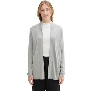 TOM TAILOR Cardigan voor dames, 21373 - Medium Silver Grey Melange, S