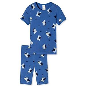 Schiesser Jongenspyjama set korte pyjama - 100% biologisch katoen - maat 92 tot 140, Donkerblauw patroon_179017, 92 cm
