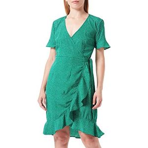 ONLY Onlolivia S/S Wrap Dress WVN Noos Jurk voor dames, Verdant Green/Aop: confetti Dot, 40