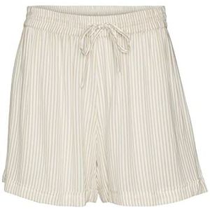 VERO MODA Dames VMBUMPY WVN NOOS Shorts, Snow White/Stripes: Ierse Cream, XL, Snow White/Stripes: Iers Cream, XL