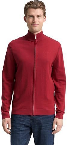 Tom Tailor - Vest - Coach Red Melange - Met Geborduurd Logo