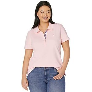 Tommy Hilfiger Womens Tommy Hilfiger Solid Polo Tee voor dames, Ballerina Roze, L