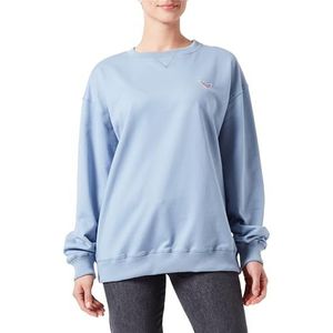 TRIGEMA Oversized sweatshirt met logo-patch, Pearl-blauw, M