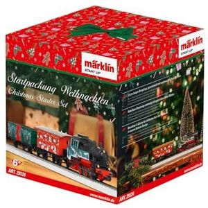Märklin Start up 29124 - startpakket Kerstmis met stoomlok, personenwagen en goederenwagen in kerstvormgeving, spoor H0, vanaf 6 jaar