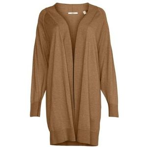 ESPRIT - Lange Open Cardigan - Caramel