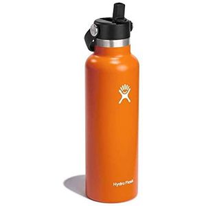 HYDRO FLASK - 621ml (21oz) Waterfles met Lekvrije Dop met Flexibel Rietje - Vacuümgeïsoleerde Roestvrij Stalen Herbruikbare Waterfles - Warme en Koude Dranken - Standaard Opening - BPA-Vrij - Mesa