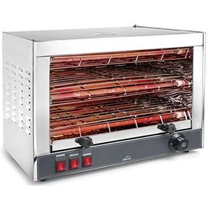 Lacor 69173 elektrische broodrooster, horizontale dubbele grill, grijs, 3600 W