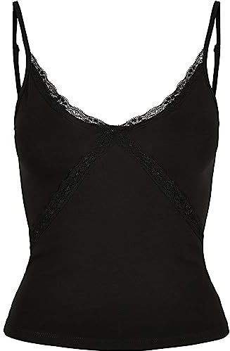 Urban Classics - Damestop - Zwart - Lace 90's