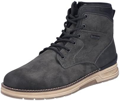 Rieker - Lace-up Boots - Grijs - Veloursleer - Waterafstotend Rieker Tex