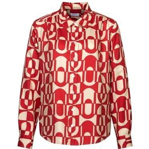Seidensticker Damesblouse, modieuze blouse, regular fit, hemdblousekraag, lange mouwen, 100% viscose, rood, 40