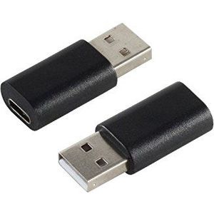S-Conn 14-05018 kabeladapter USB 2.0 A USB 3.1 C zwart - adapter voor kabel (USB 2.0 A, USB 3.1 C, mannelijke connector/vrouwelijke connector, zwart)