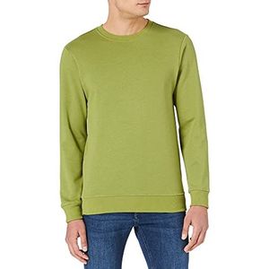 Urban Classics Heren sweatshirt Basic Terry Crew Sweater, effen trui voor mannen in vele kleuren, maten S - 5XL, Newolive, L