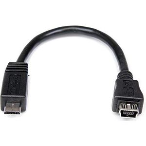 StarTech.com 15 cm micro-USB naar mini USB-adapterkabel – stekker/bus