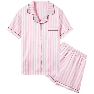 Umeyda Satijnen pyjamaset voor meisjes en dames, 2-delig, zijdeachtig pyjama met lange mouwen + slaapbroek voor mama, kinderen en kinderen, Baby roze, L