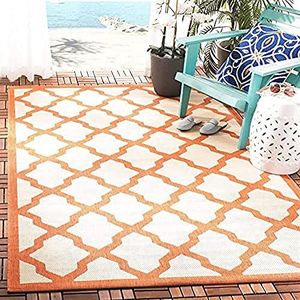 Safavieh tapijt voor binnen en buiten, geweven, polypropyleen, tapijt in beige/terracotta 160 X 230 cm Beige/Terre Cuite