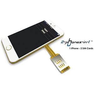 2-phones-in-1 2-in-1-i-72p Dual SIM Adapter I-72P voor Apple iPhone 7 Plus
