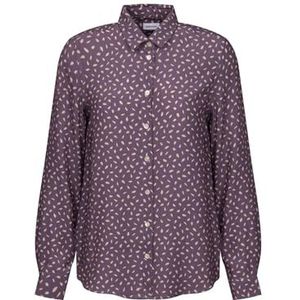 Seidensticker Damesblouse, modieuze blouse, regular fit, hemdblousekraag, lange mouwen, 100% viscose, grijs, 44