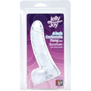 Dream Toys Jelly Joy Carbonaat, realistische penis dildo, lengte ca. 15,2 cm, diameter ca. 3 cm, helder