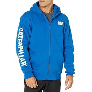 Caterpillar Heren sweatshirt met volledige rits en capuchon, Memphis blauw, Large, Memphis Blauw, L