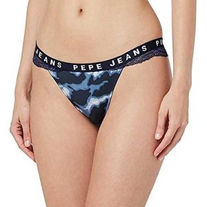 Pepe Jeans Camo Thong damesondergoed in bikini-stijl, blauw (navy), XS