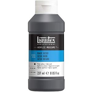 Liquitex 5320251 Professional zwarte gesso, universele primer voor acrylverf, lichte en verouderingsbestendige primer, klaar voor gebruik - 237ml Fles,