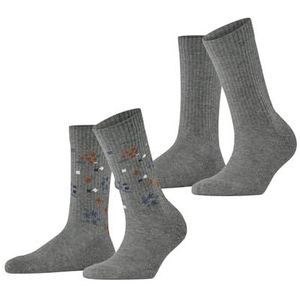 ESPRIT - Flower Rib Multipack - Chaussettes - Lichtgrijs - 2 Pairs