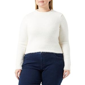 Poomi Huidvriendelijke pluche pullover voor dames, acryl, wit, maat XL/XXL, wit, XL