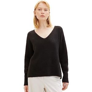 TOM TAILOR Denim Basic damestrui met V-hals, 14482-diepzwart, XS, 14482-diep zwart, XS