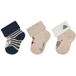 Sterntaler Babysokken 3-pack sneeuwpop, marineblauw, 15-16