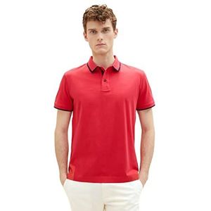TOM TAILOR Heren 1036327 Poloshirt, 31045-Soft Berry Red, L, 31045 - Soft Berry Red, L