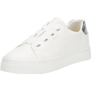 GANT Footwear AVONA Sneakers voor dames, wit/zilver, 42 EU, Wit-zilver., 42 EU