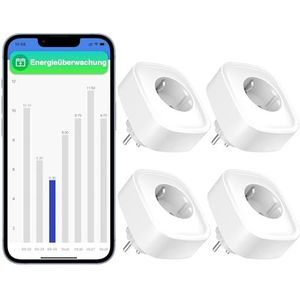 GHome Smart Intelligent Alexa stopcontact, programmeerder, uittrekbaar en energiebesparend, compatibel met Alexa en Google Home, afstandsbediening, 16 A, 3680 W, 2 stuks