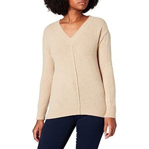 BOSS Dames C Fenail Relaxed-Fit Pullover met naad-details, Lichtbeige 277, M