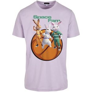 Mister Tee Heren T-shirt Space Fam Tee, T-shirt met print op de voorkant voor mannen, grafisch T-shirt, streetwear, lila (lilac), S